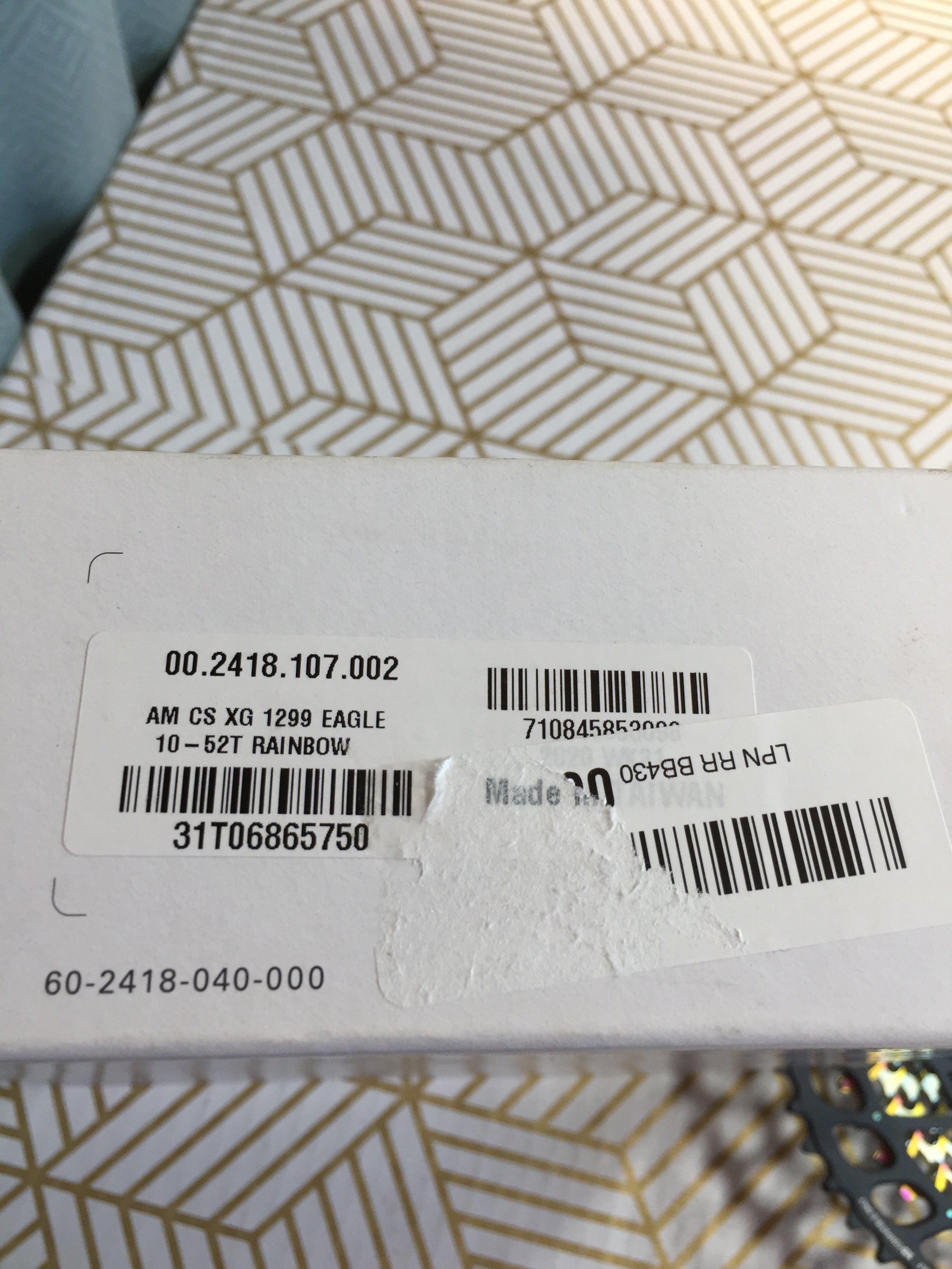 SRAM XG-1299 XX1 Eagle 12-Speed Cassette Rainbow, B1, 10-52t (7715713777902)